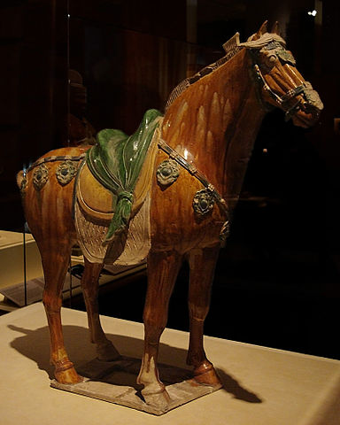 File:CMOC Treasures of Ancient China exhibit - pottery horse, detail 1.jpg