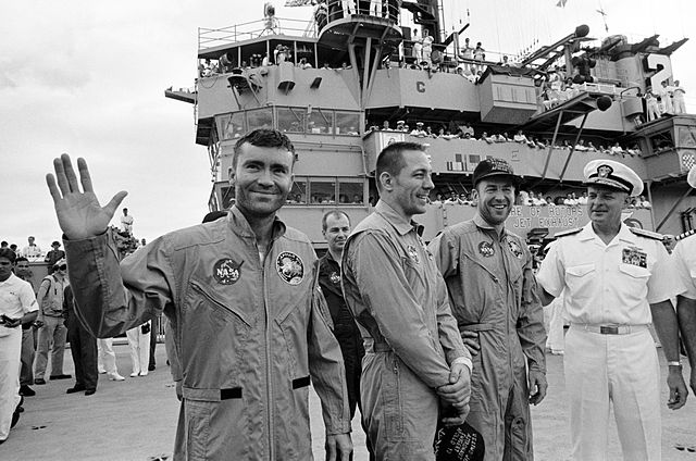 File:Apollo 13 crew postmission onboard USS Iwo Jima.jpg