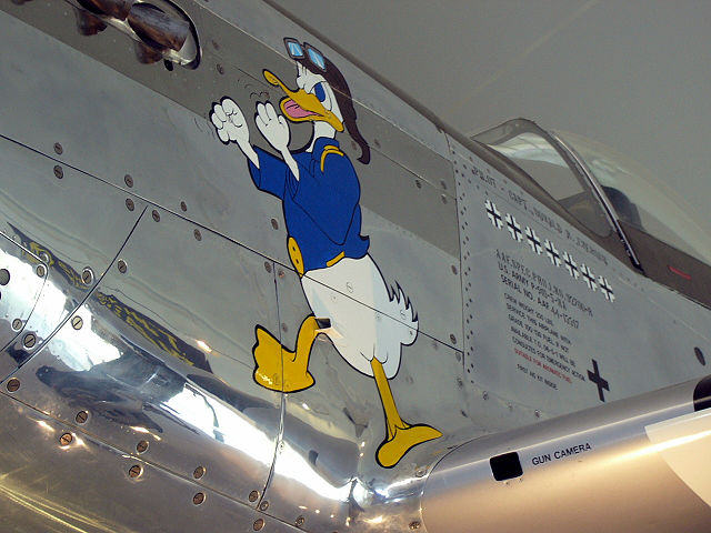 File:Donald duck on mustang.JPG