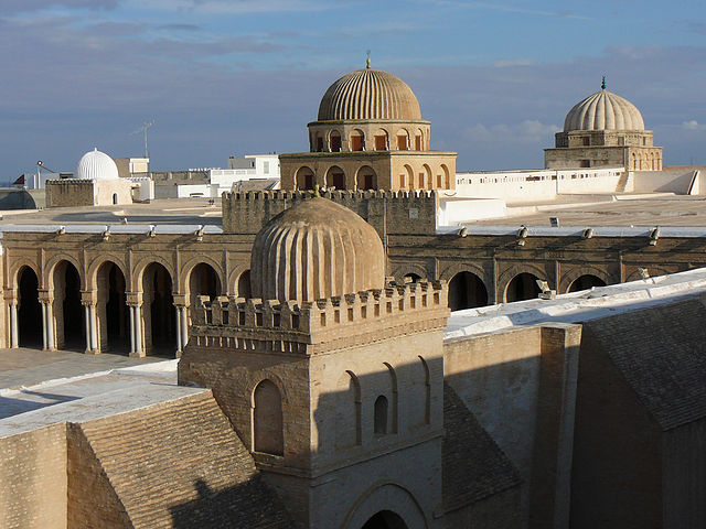File:Great Mosque of Kairouan, flat roof and domes.jpg