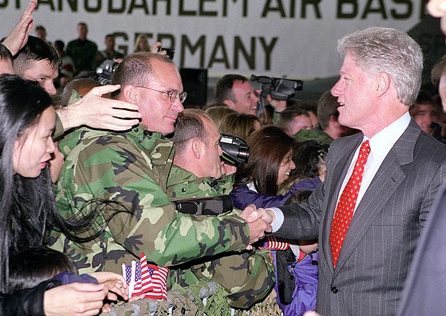 File:President Clinton greets the crowd at Spangdahlem Air Base.jpg