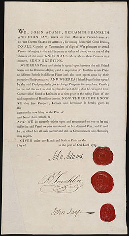 File:Passport John Adams Benjamin Franklin John Jay Ministers Plenipotentiary 1783.jpg