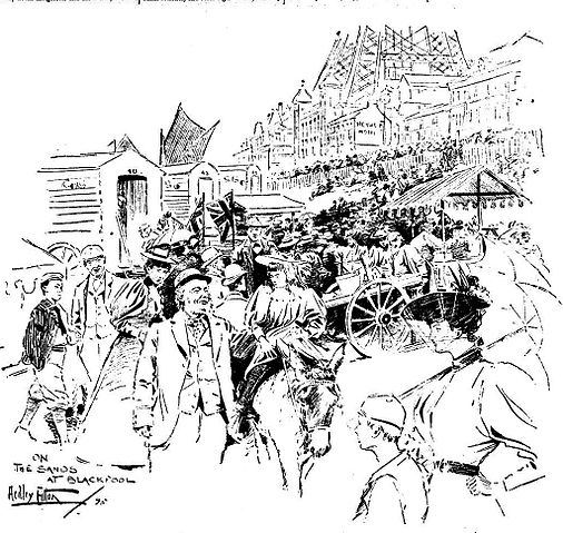 File:On the sands at Blackpool 1895.jpg