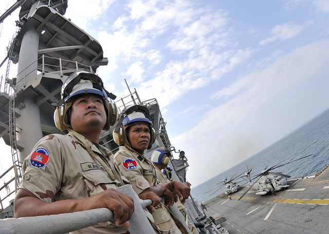 File:US Navy 110227-N-9950J-210 Royal Cambodian Navy officers observe flight quarters during a ship tour aboard the forward-deployed amphibious assault .jpg