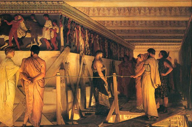 File:1868 Lawrence Alma-Tadema - Phidias Showing the Frieze of the Parthenon to his Friends.jpg