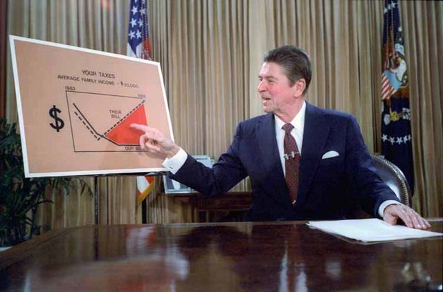 File:Ronald Reagan televised address from the Oval Office, outlining plan for Tax Reduction Legislation July 1981.jpg