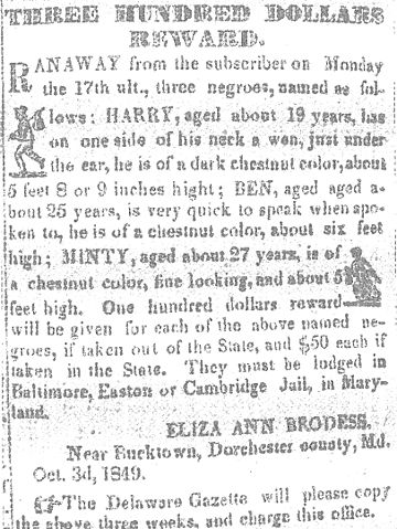 File:Harriet Tubman Reward Notice 1849.jpg