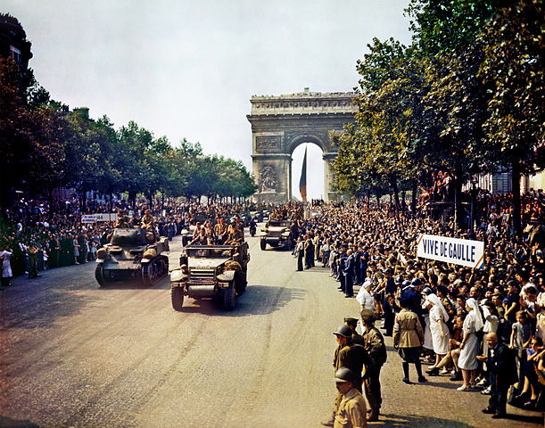 File:Crowds of French patriots line the Champs Elysees-edit2.jpg