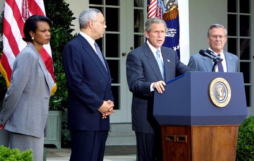 File:Condoleezza Rice Colin Powell George W. Bush Donald Rumsfeld.jpg